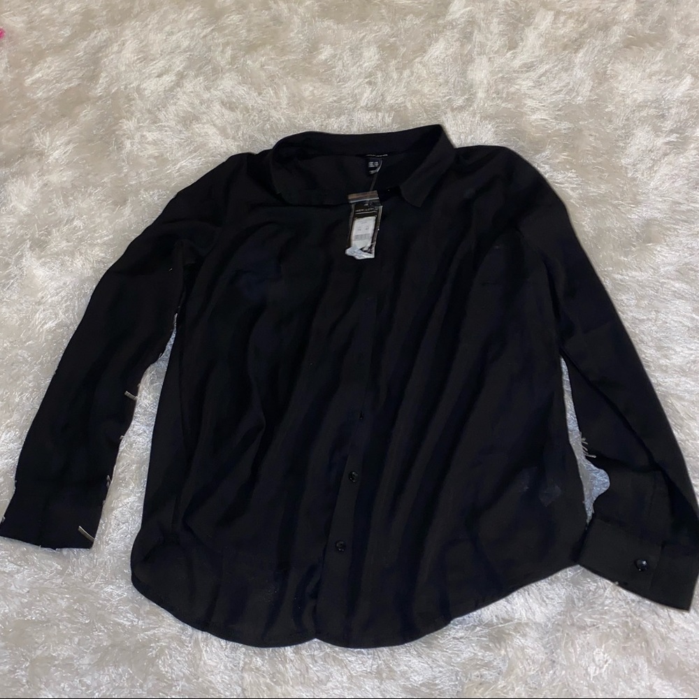 black sheer long sleeve